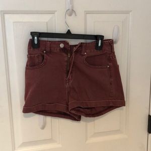 Maroon Jean shorts
